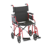 NOVA - 352RD 19" TRANSPORT CHAIR W / 12" WHEELS RED