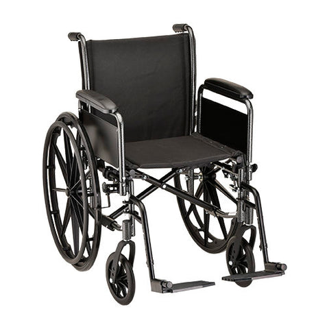 NOVA - 5181S 18 inch Steel Wheelchair with Detachable Full Arms and Footrests