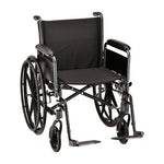 NOVA - 5201S 20″ Steel Wheelchair w/ Full Arms & Footrests