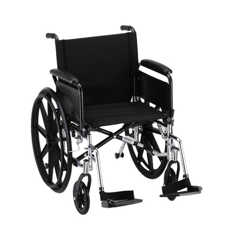 NOVA - 7201L 20″ Lightweight Wheelchair w/ Full Arms & Footrests