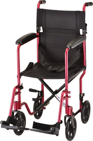 NOVA - 327RD TRANSPORT CHAIR 17"  FIXED ARM LTWT RED