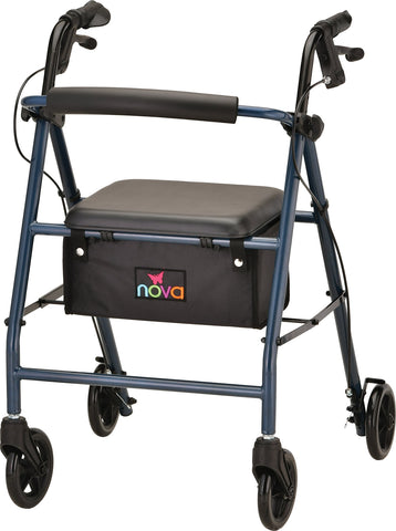 NOVA - 4235BL VIBE 6S ROLL WALKER STEEL BLUE