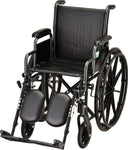 NOVA - 5165SE 16″ Steel Wheelchair w/ Detachable Arms & Elevating Leg Rests