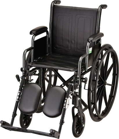 NOVA - 5165SE 16″ Steel Wheelchair w/ Detachable Arms & Elevating Leg Rests