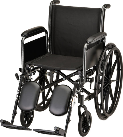 NOVA - 5181SE 18″ Steel Wheelchair w/ Detachable Full Arms & Elevating Leg Rests