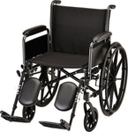 NOVA - 5201SE 20″ Steel Wheelchair Detachable Full Arms & Elevating Leg Rests