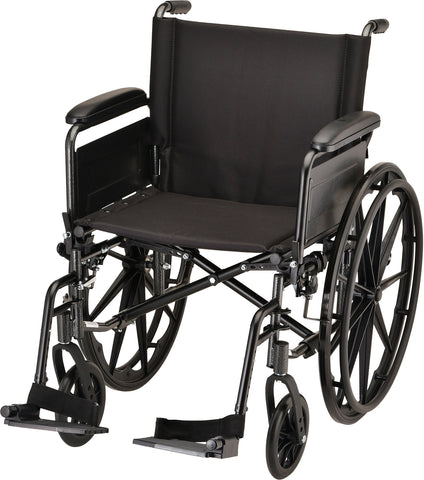 NOVA - 7201L 20″ Lightweight Wheelchair w/ Full Arms & Footrests